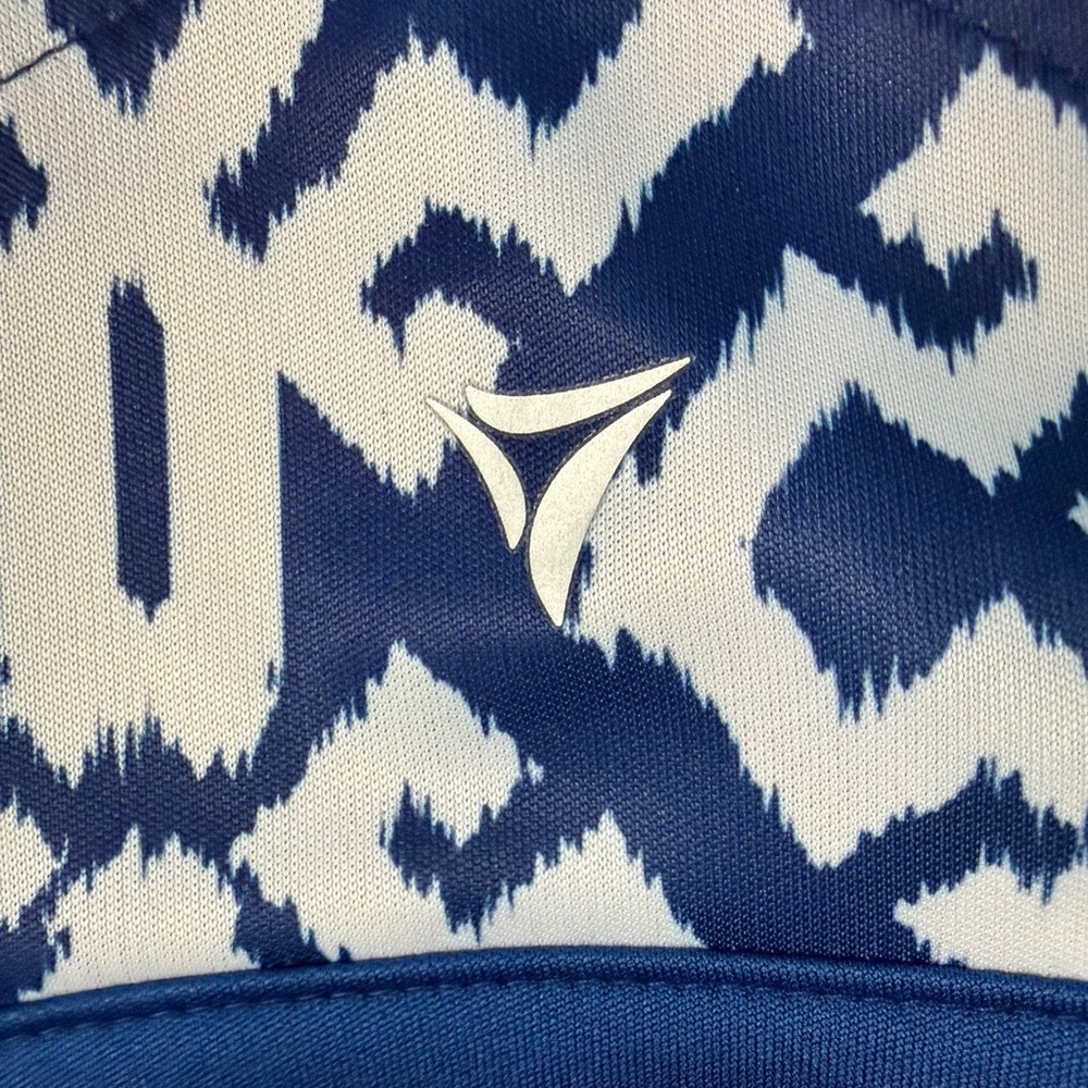 Bermuda Sands Quarter Zip Pullover Blue White Print Athletic Golf Top Medium - Picture 8 of 9